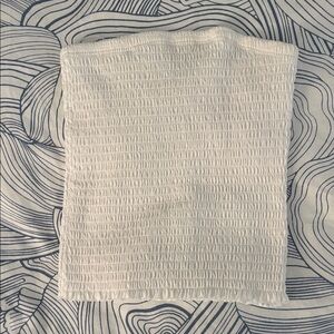 Garage White Smocked Tube Top in XS